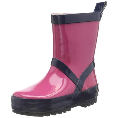Abbildung von Playshoes Kinder Gummistiefel aus Naturkautschuk, trendige Unisex Regenstiefel mit Reflektoren, Pink Marine, 30/31 EU