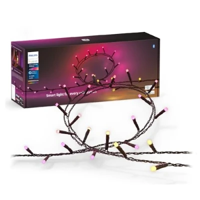 Abbildung von Philips Hue Festavia Lichterkette, White &amp; Color Ambiance, dimmbar, 500 Mini LEDs, 40 m Länge, wasserdicht, kompatibel mit Amazon Alexa (Echo Echo Dot)