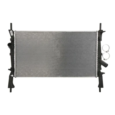Abbildung von NRF 53742 Kühler, Motorkühlung Aluminium 672 388 27 mit Anbauteilen Kühlrippen gelötet