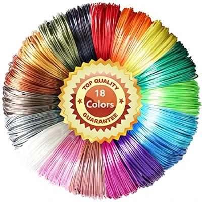 Abbildung von LELYFIT PLA 3D Stift Filament, 18 Farben, je 5 m Filament für Stift, 1,75 mm, Druck Farbsatz (18 Farben)