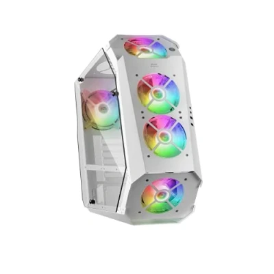 Abbildung von Mars Gaming MC51W, Gehäuse PC ATX , Doppelt Gehärtetes Glas, 5x Lüfter RGB 12cm, Weiß