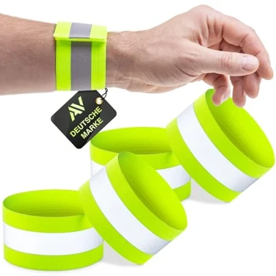 Abbildung von AVANA Reflektorband Reflektierendes Sicherheitsband Reflektor Elastisches Armband Sicherheit Joggen Fahrrad Kinder Reflexband (4er Set)