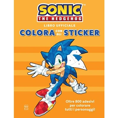 Abbildung von Sonic the Hedgehog. Colora con gli sticker. Ediz. a colori