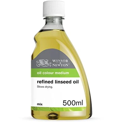 Abbildung von Winsor &amp; Newton 3049748 Gereinigtes Leinöl für Ölfarben, alterungsbeständig, steigert den Glanz und die Transparenz von verlangsamt Trocknungsprozess 500ml Flasche