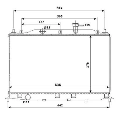 Abbildung von NRF 53822 Kühler, Motorkühlung Aluminium 650 370 15 Kühlrippen gelötet