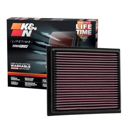 Abbildung von K&amp;N 33 2435 Motorluftfilter: Hochleistung, Prämie, Abwaschbar, Ersatzfilter,Erhöhte Leistung, 2010 2019 (Auris, RAV4 Hybrid, Prius, NX300h, CT300h, Eclipse Cross)