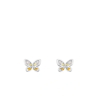 Abbildung von Prinzessin Lillifee Ohrstecker 925 Sterling Silber Mädchen Kinder Ohrschmuck, mit Zirkonia synth., 0,4 cm, Silber, Schmetterling, Kommt in Schmuck Geschenk Box, 2035992