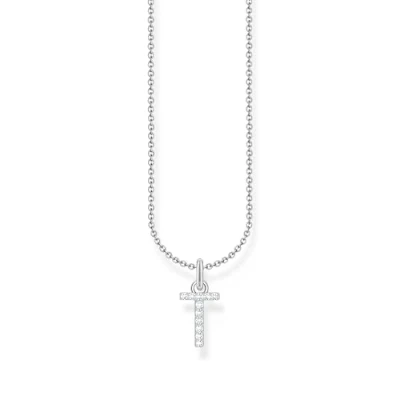 Abbildung von THOMAS SABO Kette mit Anhänger »Buchstabe, KE2240 KE2265 051 14 L45V, 414 L45V«, Zirkonia (synth.)