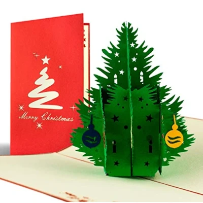 Abbildung von Diese Klappkarten Weihnachtskarte mit Umschlag, Weihnachtsbaum, Gutschein, edel, klassisch, besonders, christlich, hochwertig, Adventskarte, Geschenkidee, Frohe Weihnachten, Merry Christmas, W02