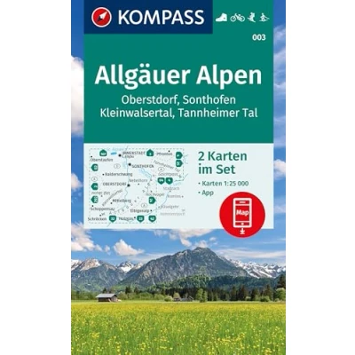 Abbildung von KOMPASS Wanderkarten Set 003 Allgäuer Alpen, Oberstdorf, Sonthofen, Kleinwalsertal, Tannheimer Tal (2 Karten) 1:25.000: inklusive Karte zur offline Verwendung in der App.