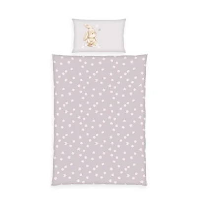Abbildung von Herding babybest Bettwäsche Flower Bunny, Kopfkissenbezug ca. 40 x 60 cm, Bettbezug 100 135 Mit Knopfleiste und Hoteleinschlag, 100% Baumwolle, Flanell, Lila