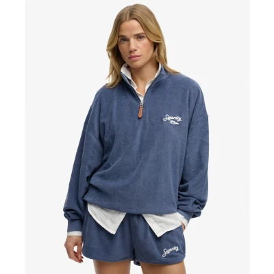 Abbildung von Superdry für Damen. W2012599A Heritage Frottee-Sweatshirt blau (S), Lässig, Baumwolle