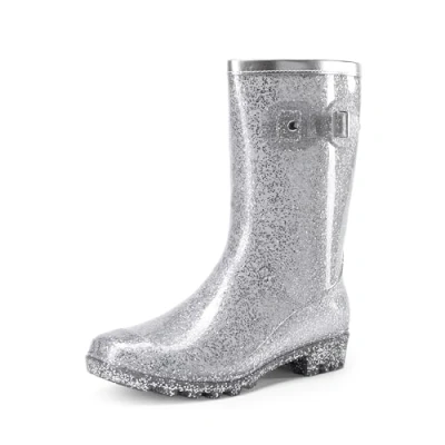 Abbildung von DREAM PAIRS Damen Gummistiefel hohe mode Regenschuhe für den Außenbereich,Size 41,Silber,DWEMRB2507