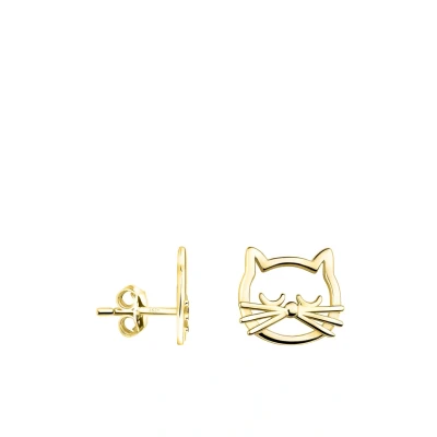 Abbildung von SOFIA MILANI Damen Ohrringe 925 Silber vergoldet/golden Katzen Ohrstecker E2177