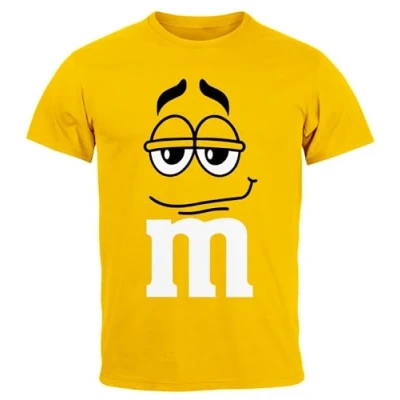 Abbildung von MoonWorks® Herren T Shirt Fasching Karneval M Aufdruck Gruppen Kostüm Verkleidung Last Minute Faschingskostüme Männer Funshirt 1 gelb XL