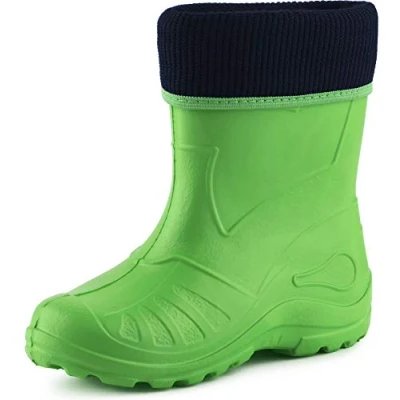 Abbildung von Ladeheid Kinder Mädchen Jungen Federleichte Eva Thermo Gummistiefel Gefüttert KL058 (Grün, 34 EU)