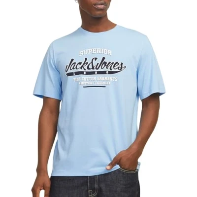 Abbildung von Jack &amp; Jones Tshirt print, Herren, Größe: XS, Chambray blue