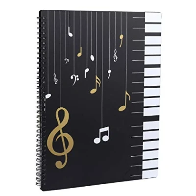 Abbildung von Notenmappe für Notenblätter beim Spielen A4 Größe Papier Dokumente Halter Aufbewahrung 30 Taschen Clef, Musik Tabelle Datei Ordner, Kunststoff Konzert Chorfolder Musiker und Band Music Note