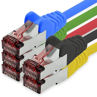 Abbildung von 1aTTack.de Cat6 Netzwerkkabel 5 X 1m Color Ethernetkabel Lankabel Lan Netzwerk Kabel Sftp Pimf Patchkabel 1000 Mbit s
