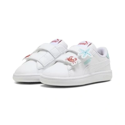 Abbildung von Puma Smash Badges V INF Sneaker low für Kinder, Größe: 26, white safe lake red fire Kunststoff
