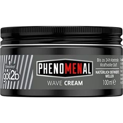 Abbildung von got2b Phenomenal Wave Cream (100 ml), Haarwax für Männer verleiht natürlich definierte Wellen bei mittellangem bis langem Haar, Styling Creme zu 24 h Kontrolle