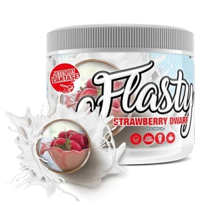 Abbildung von Flasty Geschmackspulver (Erdbeerzwerg) 1 x 250g Kalorienarmes Flavour Pulver mit Nur ca. 7 kcal pro Portion bringt es Leben in deinen Quark, Joghurt und vielem mehr.