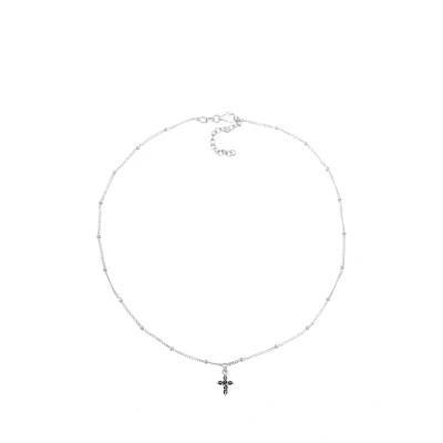 Abbildung von Elli Cross Detail Sparkle Halskette, Damen, Größe: 36, Silber
