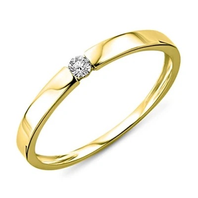 Abbildung von Miore Ring Damen 0.05 Ct Solitär Diamant Verlobungsring aus Gelbgold 9 Karat / 375 Gold, Schmuck