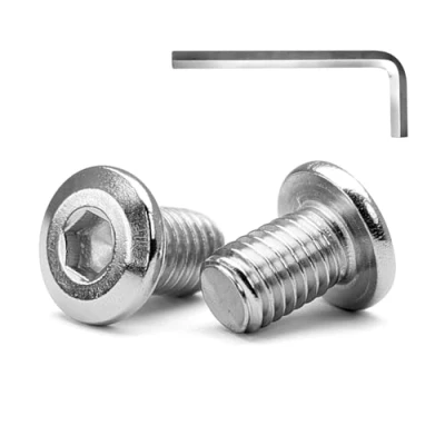 Abbildung von MINHER 10 Sätze M4 x 12mm Schrauben,Flachkopfschrauben, A2 V2A Edelstahl Flachkopf Innensechskantschrauben für Möbel(mit Innensechskantschlüssel)