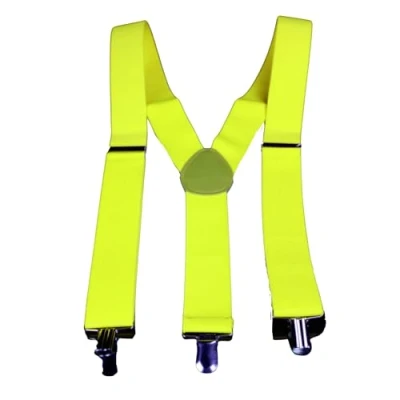 Abbildung von UV Floor 8717662462047 Hosenträger Verstellbar Premium Qualität Neonfarbenes Zubehör Party Kostüm, Neongelb, 2 x 34.5 11 cm