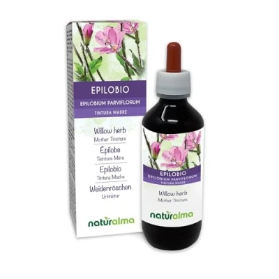 Abbildung von Weidenröschen (Epilobium parviflorum) Kraut Alkoholfreier Urtinktur Naturalma Flüssig Extrakt Tropfen 200 ml Nahrungsergänzungsmittel Veganer