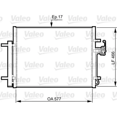 Abbildung von VALEO 814360 Klimakondensator mit Trockner 18mm 14mm Aluminium 458mm R134a FORD: MONDEO 4 Turnier, Stufenheck,