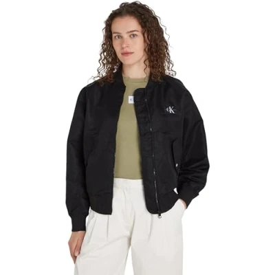Abbildung von Calvin Klein Jeans Damen Bomberjacke Übergangsjacke, Schwarz (Ck Black), XS