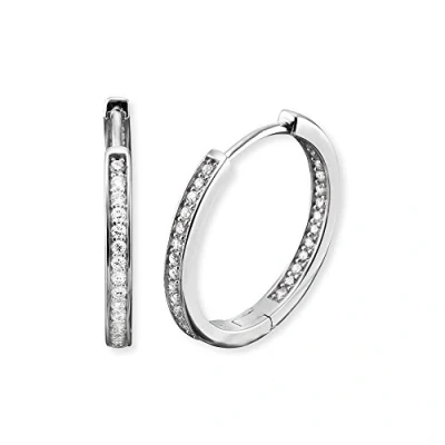 Abbildung von Engelsrufer Lisa Creole für Damen 925er Sterlingsilber Weiße Zirkonia Größe 24 mm