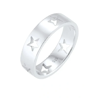 Abbildung von Elli Sterne Astro CUT OUT BAND Ring, Damen, Größe: 52, Silber