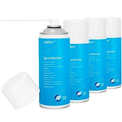 Abbildung von AF Utility Druckluftspray/Druckluftreiniger Reinigungssprühdose druckluftspray dose/Druckluft aus der Dose (Air Duster) PC und Tastatur Reiniger 4 x 400 ml Packung