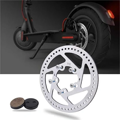 Abbildung von Yungeln Bremsscheibe 110mm mit Schrauben + 2 Bremsbelag für Scooter, Scooter Ersatzteil Zubehör kompatibel Xiaomi 1S M365 Elektrisch