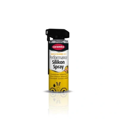 Abbildung von Caramba Performance Silikon Spray, Gleitspray zum Pflegen und Schützen, Schmieröl für Kunststoff, Gummi Metall, Farblos Geruchsarm, 300 ml