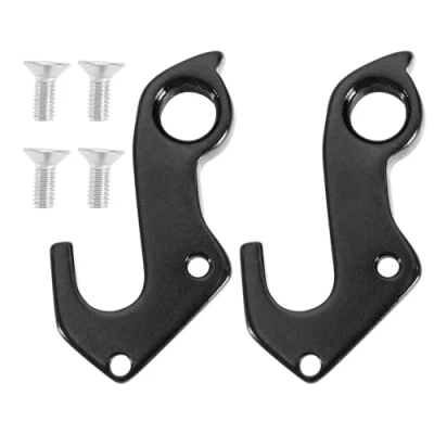 Abbildung von YINETTECH 2 x Fahrrad Heckhaken Schaltwerk Hinterrad Mechanischer Schalthaken Aluminiumlegierung mit Schrauben Kompatibel Focus Schwarz