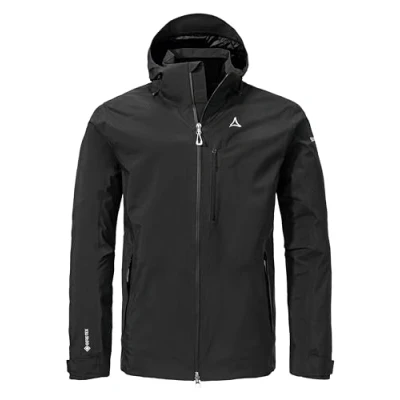 Abbildung von Schöffel Herren 2L Jacket Gaschurn M, Outdoorjacke mit wasserdichter, atmungsaktiver Membran, Winter Wanderjacke Unterarmbelüftung, Kapuze und Taschen, black, 46