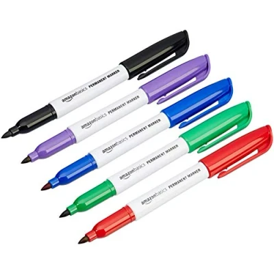 Abbildung von Amazon Basics Permanentmarker, farblich sortiert, 12er Pack