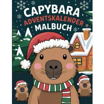 Abbildung von Adventskalender Malbuch für Capybara Fans: 24 weihnachtliche Wasserschwein Motive zum Ausmalen Kinder. Plus: Lustige Bildbeschreibungen Vorlesen oder Lesen lernen.