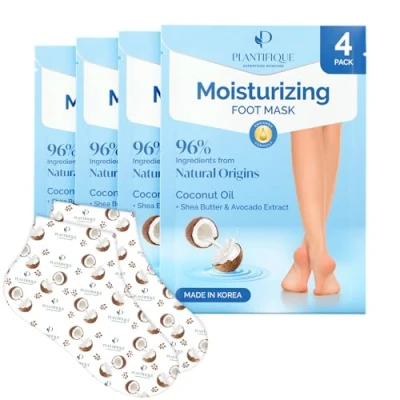 Abbildung von Plantifique Fussmaske Box 4 Paar für Trockene und Rissige Füße Korean Skincare Socken Weiche Fersen Erweicht Repariert Raue Haut Foot Spa Männer Frauen