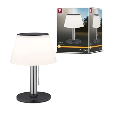 Abbildung von Paulmann 94309 LED Solar Tischleuchte Lillesol Außenleuchte incl. 1x0,8 Watt dimmbar IP44 Edelstahl Kunststoff, Metall 3000 K