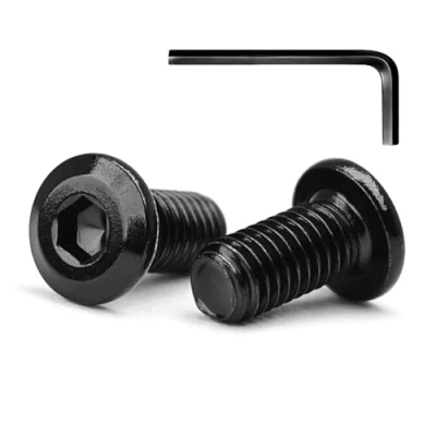 Abbildung von 20 Sätze M4 x 16mm Flachkopfschrauben Flachkopf Innensechskantschrauben, A2 V2A Edelstahl Schwarzes Oxid, Sechskantschrauben für Möbel, Möbelschrauben,mit Hex Key