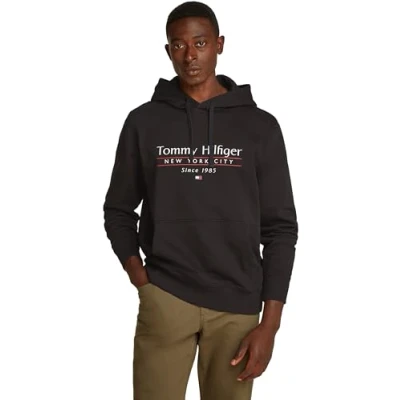 Abbildung von Tommy Hilfiger Center Stack Hoody Sweatshirt, Herren, Größe: 3XL, Black