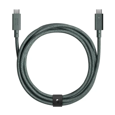 Abbildung von Native Union Type C Belt Kabel Pro 240 W USB auf 2.4m Ultrastarkes Ladekabel kompatibel mit iPhone 16,16 Max, MacBook 14&quot;/16&quot; M2, Air 15&quot; M2 (Schiefergrün)