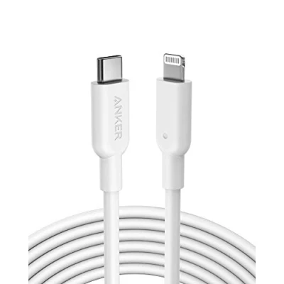 Abbildung von Anker PowerLine II USB C Lightning Kabel, auf Ladekabel 300cm MFi Zertifiziert, Schnellladekabel für iPhone 14/13/12/11 Serie, Typ Ladegeräte, Unterstützt Power Delivery (Weiß)