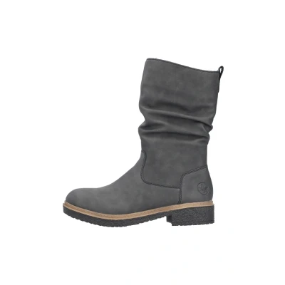 Abbildung von Rieker Damen Klassische Stiefeletten Z5061, Frauen Stiefeletten,Winterschuhe,gefüttert,Boots,Stiefel,Bootee,Booties,grau (45),41 EU / 7.5 UK
