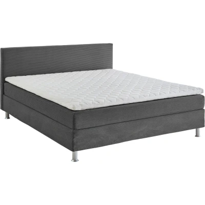 Abbildung von ATLANTIC home collection Boxbett inklusive Rost und H3 Federkernmatratze, Polypropylen, Dunkelgrau, 180 x 200 cm